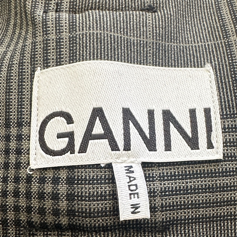 GANNI Plaid Paperbag High-Waist Belted Shorts | Size S - Picture 10 of 15